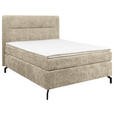 BOXSPRINGBETT 140/200 cm  in Hellbraun  - Hellbraun/Schwarz, Design, Textil/Metall (140/200cm) - Esposa