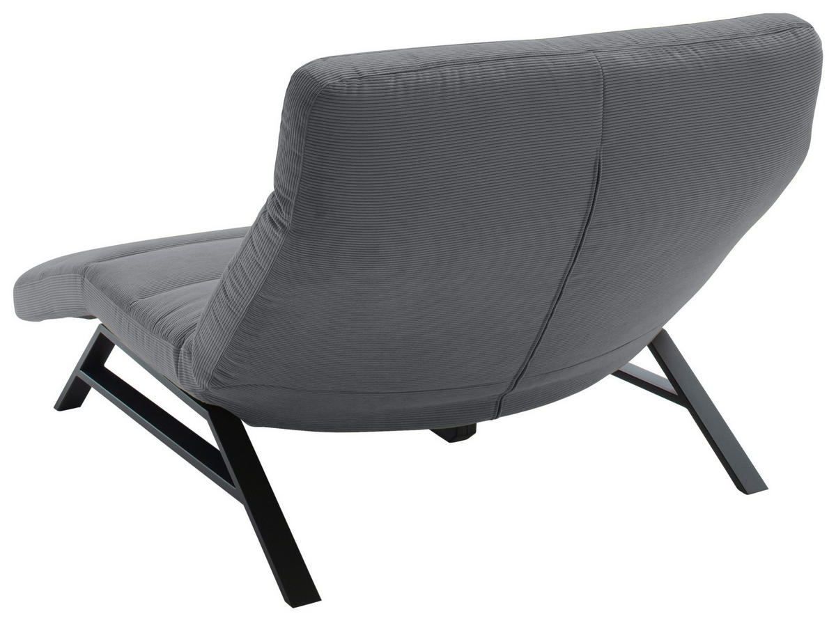 RELAXLIEGE in Feincord Anthrazit  - Anthrazit/Schwarz, Design, Textil/Metall (120/54-113/158-198cm) - Pure Home Lifestyle