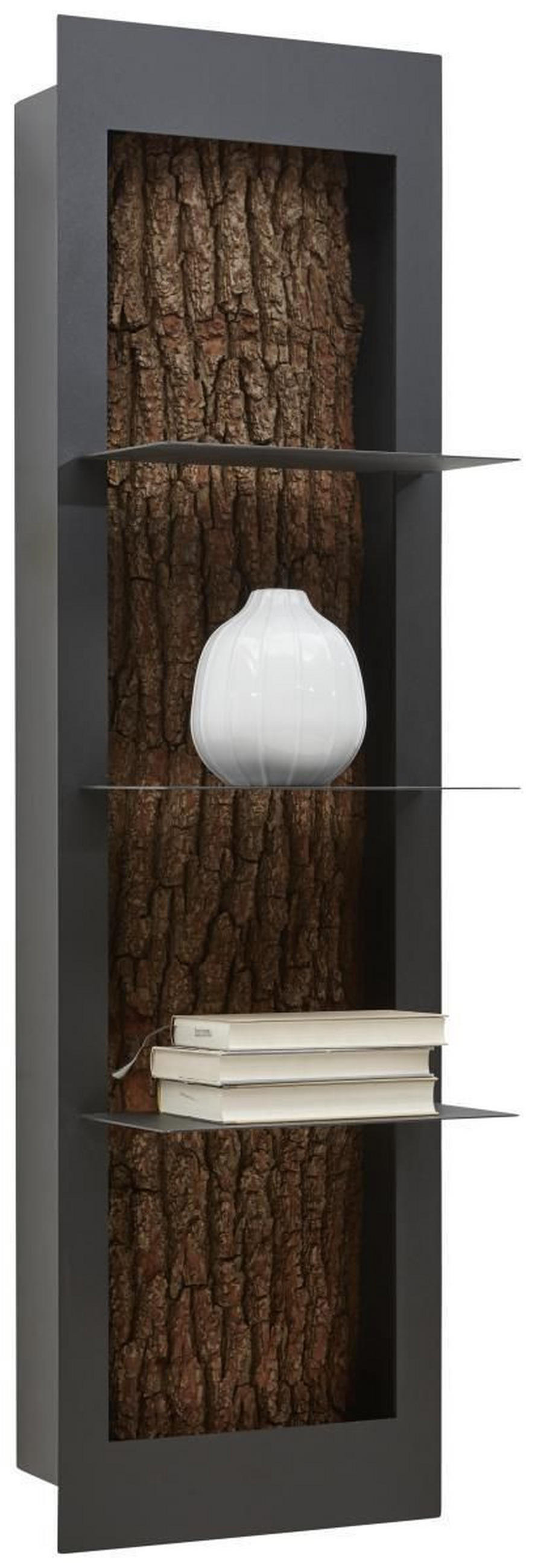 HÄNGEELEMENT Kerneiche vollmassiv Anthrazit, Eichefarben  - Eichefarben/Anthrazit, Design, Holz/Metall (38,5/134,5/29cm) - Valnatura