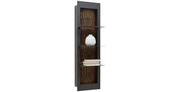 HÄNGEELEMENT Kerneiche vollmassiv Anthrazit, Eichefarben  - Eichefarben/Anthrazit, Design, Holz/Metall (38,5/134,5/29cm) - Valnatura