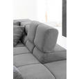 ECKSOFA in Cord Dunkelgrau  - Dunkelgrau/Schwarz, Design, Textil/Metall (321/216cm) - Hom`in