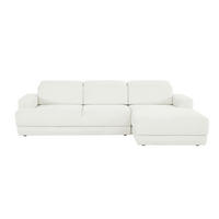 ECKSOFA in Webstoff Weiss  - Weiss/Schwarz, Design, Kunststoff/Textil (293/204cm) - MID.YOU