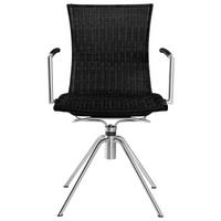 GARTENSTUHL Edelstahl Schwarz, Edelstahlfarben  - Edelstahlfarben/Schwarz, Basics, Kunststoff/Metall (55/91/58cm) - Musterring