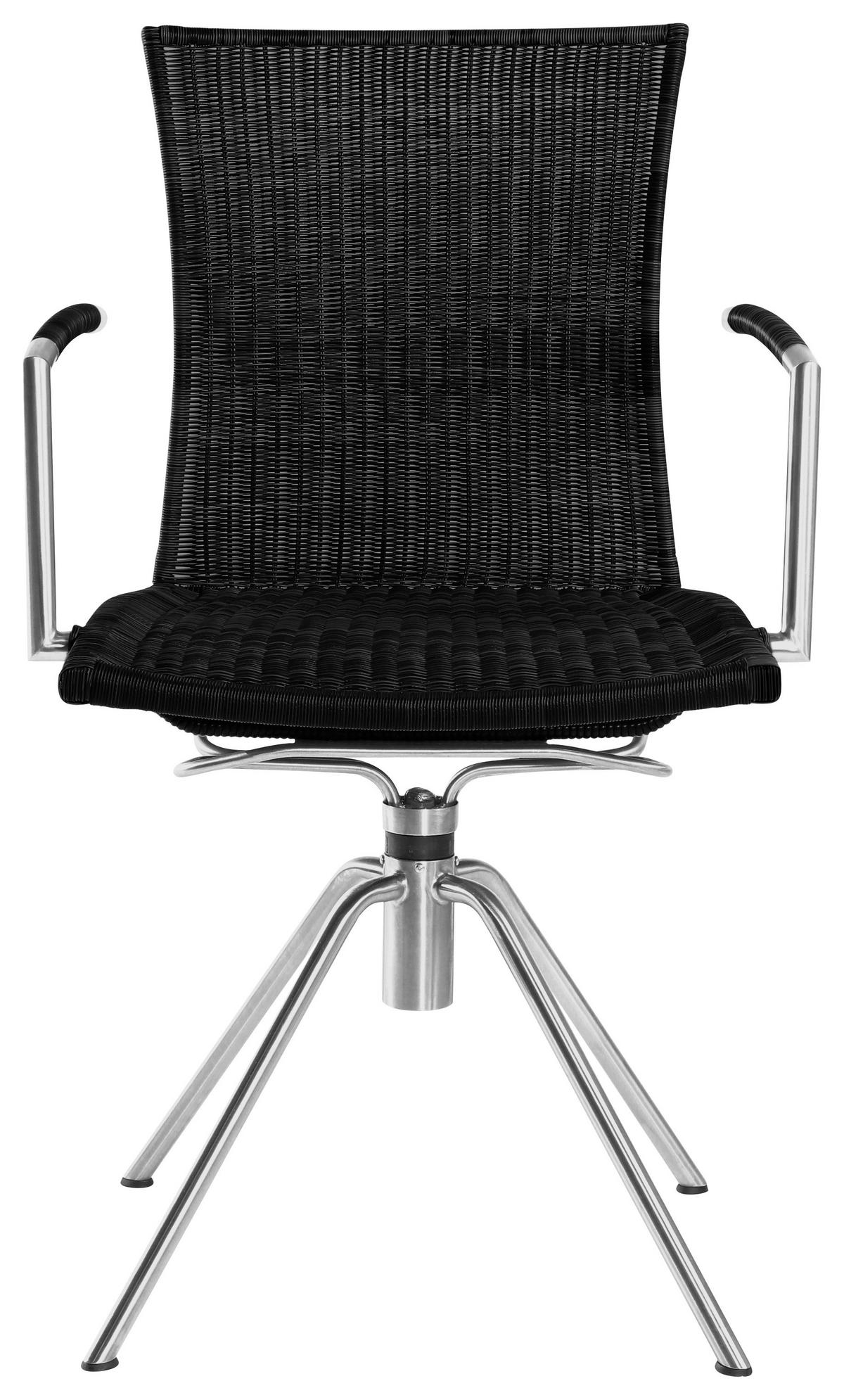 GARTENSTUHL Edelstahl Schwarz, Edelstahlfarben  - Edelstahlfarben/Schwarz, Basics, Kunststoff/Metall (55/91/58cm) - Musterring