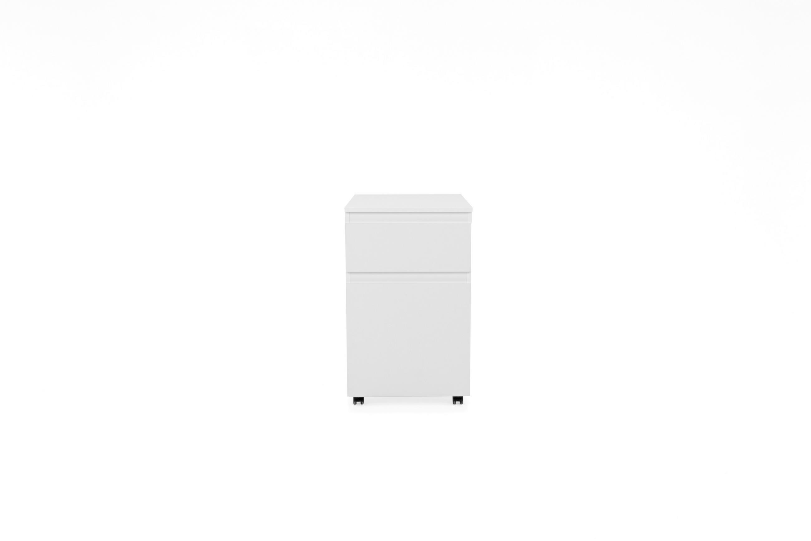 LADIČAR NA KOTAČIĆIMA  bijela  - bijela/crna, Moderno, drvni materijal/plastika (44/73/52cm) - Ti'me
