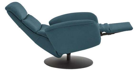 RELAXSESSEL in Leder Blau  - Blau/Schwarz, Design, Leder/Metall (76/108/86cm) - Dieter Knoll