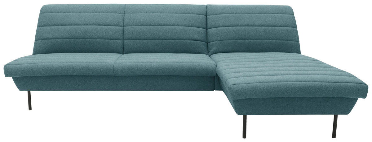 ECKSOFA in Webstoff Petrol  274/168 cm  - Petrol/Schwarz, Design, Textil/Metall (274/168cm) - LOOKS by W.Joop
