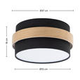 DECKENLEUCHTE  37/18 cm    - Schwarz, MODERN, Holz/Kunststoff (37/18cm) - Novel