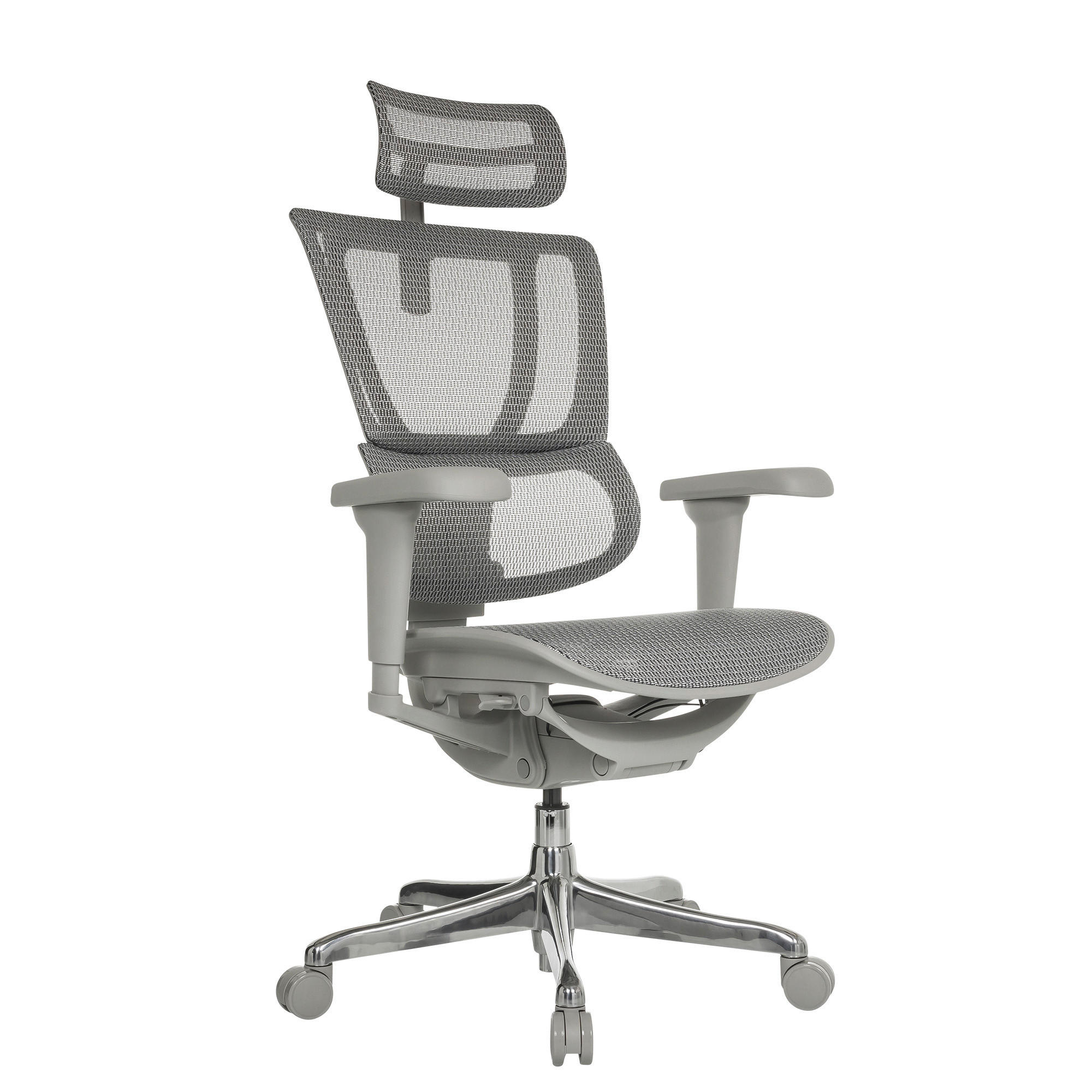 SNURRSTOL  i nät  - silver/grå, Modern, metall/textil (71/116 - 135/75cm) - MID.YOU