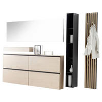 GARDEROBE 5-teilig  in 305/205/24,7 cm  - Eichefarben/Schwarz, Design, Holz/Holzwerkstoff (305/205/24,7cm) - Sudbrock