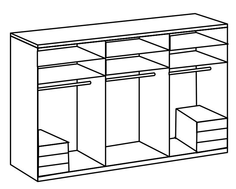 DREHTÜRENSCHRANK in Grau, Weiss  - Chromfarben/Weiss, Modern, Glas/Holzwerkstoff (300/236/58cm) - MID.YOU