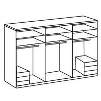 OMARA S KLASIČNIMI VRATI, bela, barve hrasta  - barve kroma/barve hrasta, Moderno, leseni material (250/236/58cm) - MID.YOU