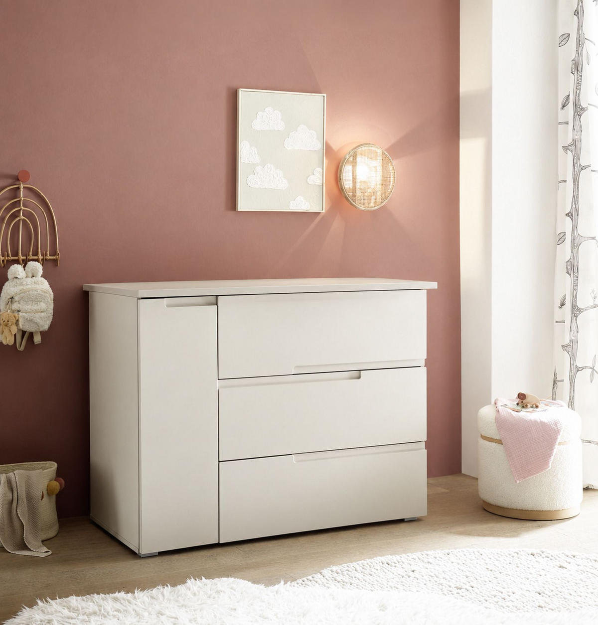 WICKELKOMMODE Luca/Corner 120/102/80 cm  - Kaschmir, Basics, Holzwerkstoff (120/102/80cm)