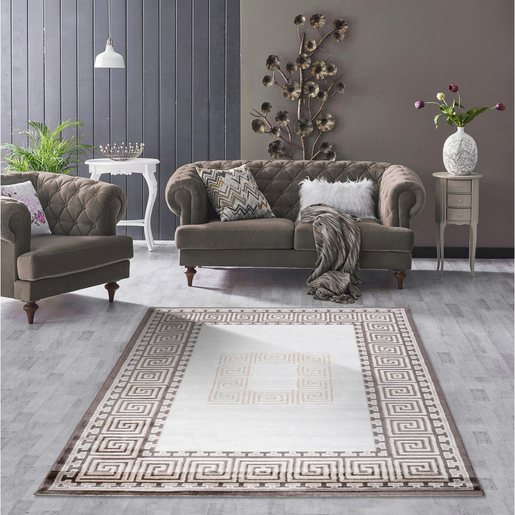 Thumbnail - Novel Webteppich 39064, Braun, Textil, geometrisch, rechteckig, 120x170 cm, Teppiche & Böden, Teppiche, Webteppiche