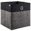 FALTBOX - Anthrazit/Schwarz, Design, Karton/Textil (32/32/32cm) - Carryhome