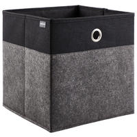 FALTBOX - Anthrazit/Schwarz, Design, Karton/Textil (32/32/32cm) - Carryhome