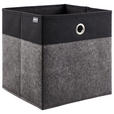 FALTBOX Metall, Textil, Karton Anthrazit, Schwarz  - Anthrazit/Schwarz, Design, Karton/Textil (32/32/32cm) - Carryhome