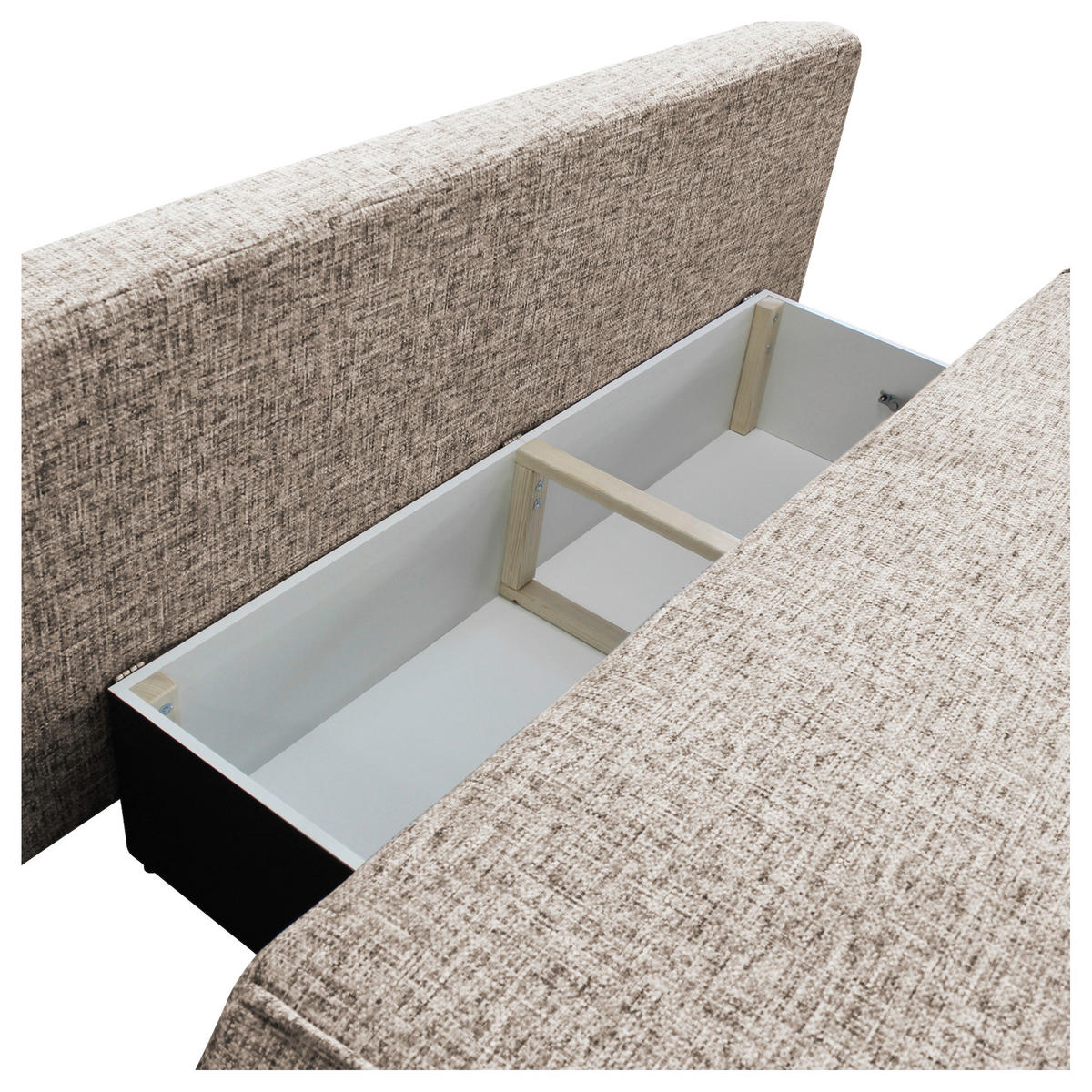 SCHLAFSOFA in Plüsch Hellbraun  - Hellbraun/Beige, Design, Kunststoff/Textil (214/96/105cm) - MID.YOU