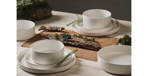 KOMBISERVICE Kyoto striscia 16-teilig  - Weiß, Trend, Keramik - Novel