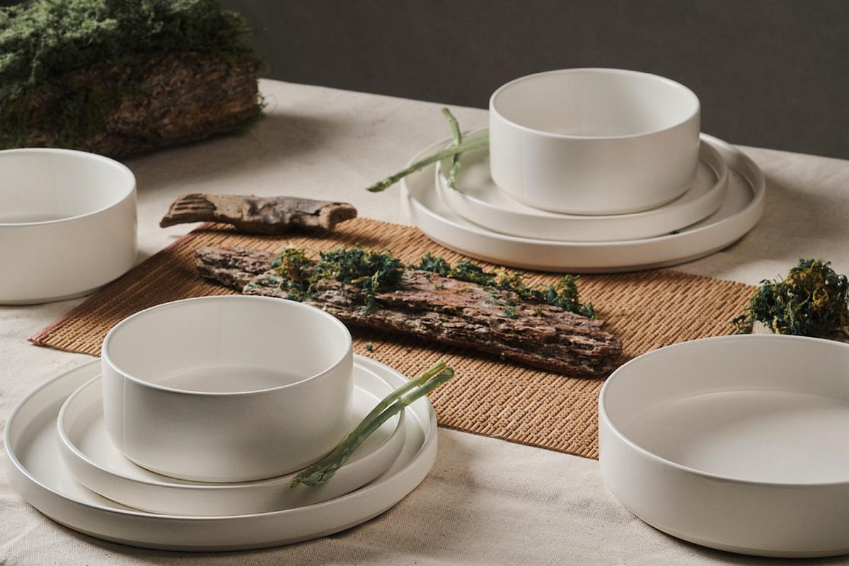 KOMBISERVICE Weiß Kyoto striscia 16-teilig 4 Personen  - Weiß, Trend, Keramik - Novel