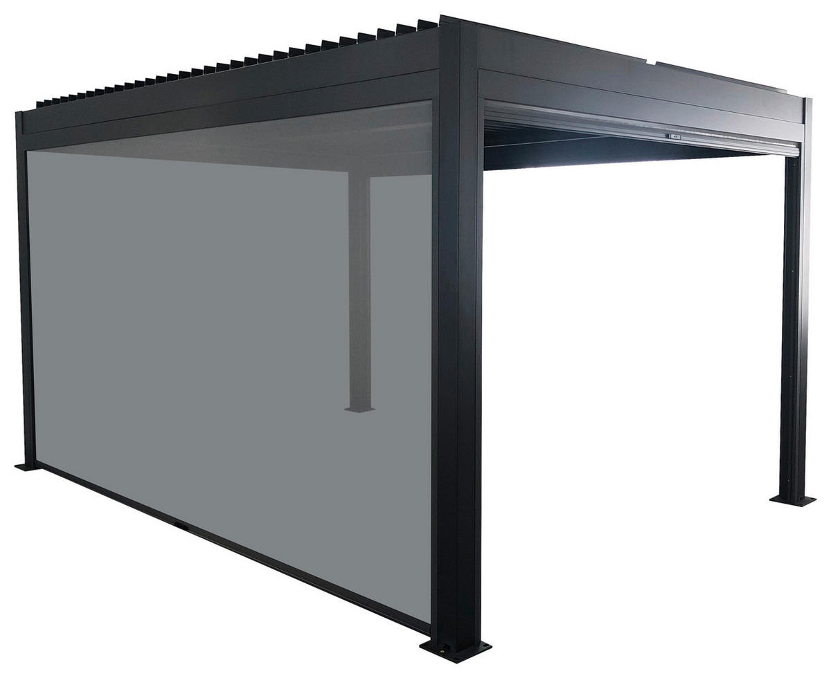 PAVILLON 396/231/299 cm Aluminium  - Anthrazit/Grau, Design, Textil/Metall (396/231/299cm) - Amatio