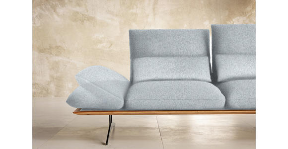 ECKSOFA in Flachgewebe Hellgrau 314/159 cm - Hellgrau/Schwarz, Design, Holz/Textil (314/159cm) - Dieter Knoll