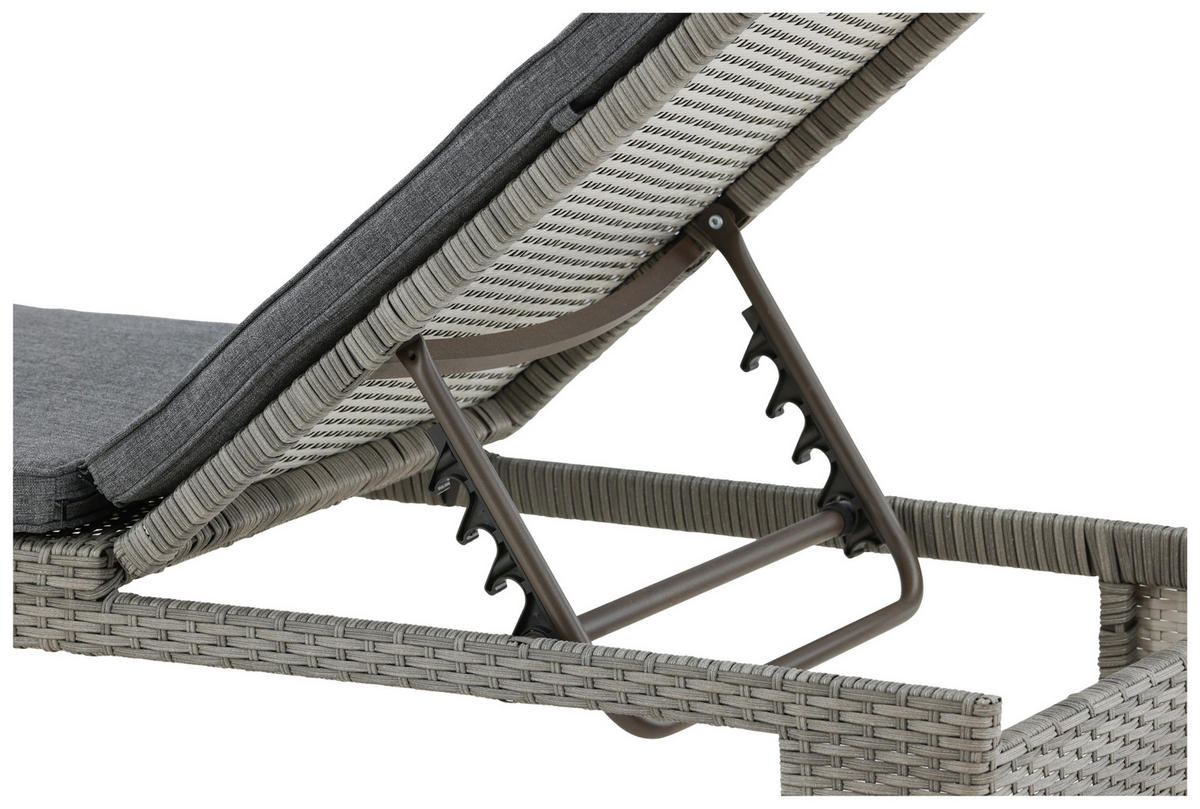 SONNENLIEGE 60/32/196 cm  - Grau, KONVENTIONELL, Kunststoff/Textil (60/32/196cm) - Gardenson