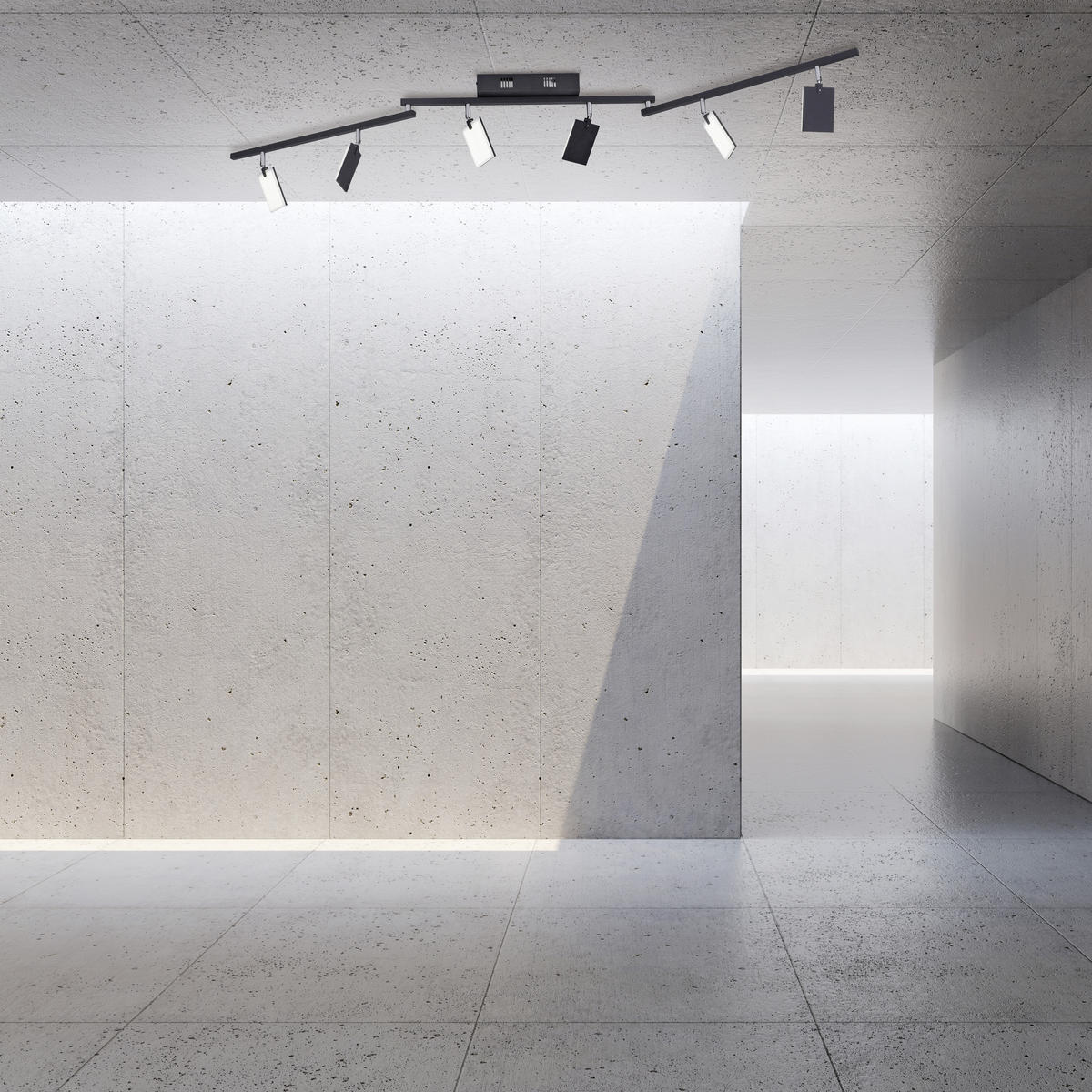 LED-STRAHLER PURE-MIRA 161/104/34 cm   - Schwarz, Design, Kunststoff/Metall (161/104/34cm) - Neuhaus PURE