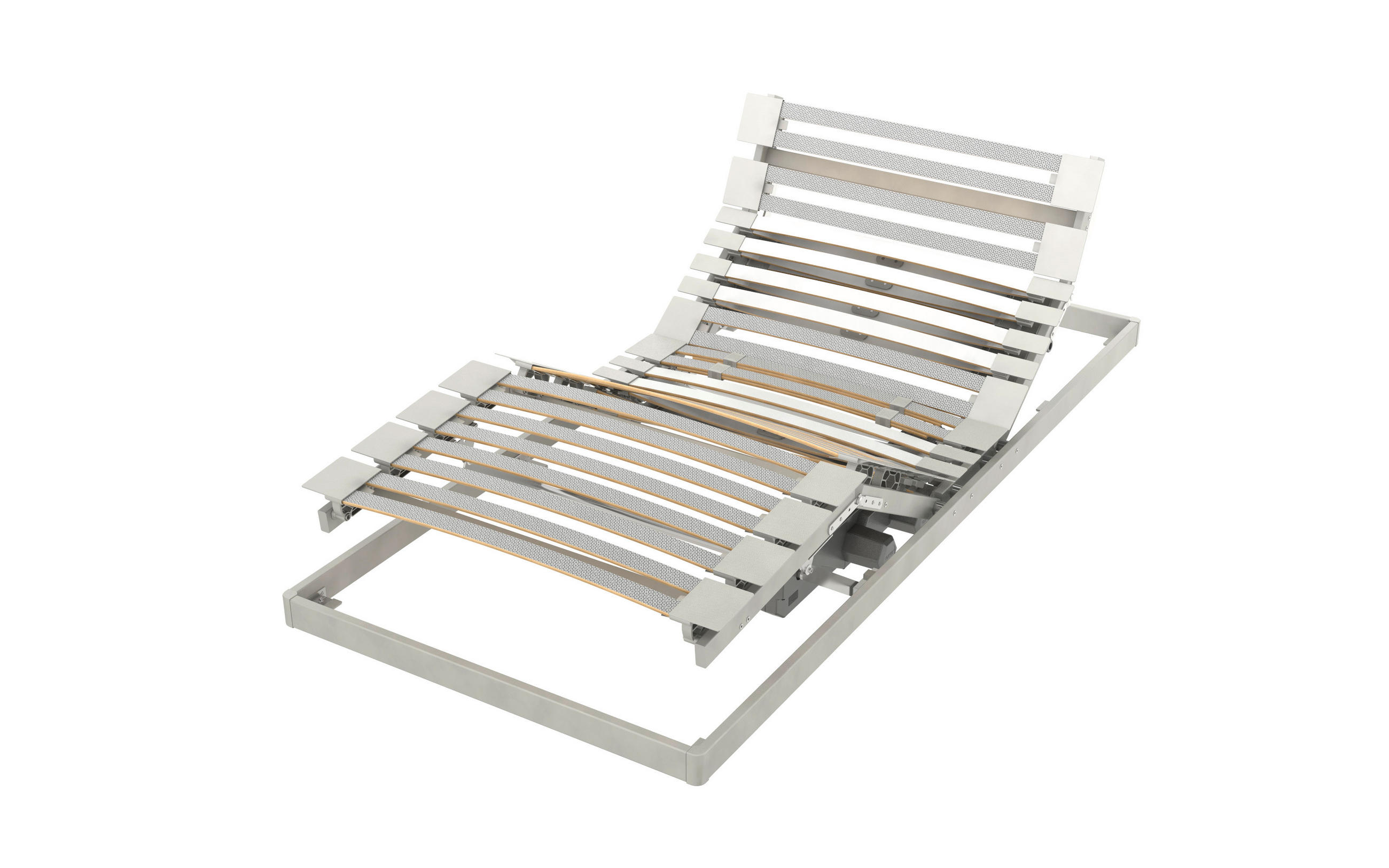 ELEKTRISCHER LATTENROST 90/200 cm Kopfteil, Fußteil verstellbar, Buche  - Birkefarben/Grauweiß, Basics, Holz (90/200cm) - Schlaraffia