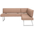 ECKBANK 173/137 cm  in Edelstahlfarben, Sandfarben  - Sandfarben/Edelstahlfarben, Design, Textil/Metall (173/137cm) - Dieter Knoll