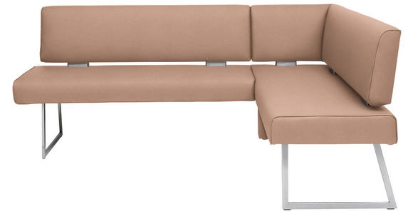 ECKBANK 208/137 cm  in Edelstahlfarben, Sandfarben  - Sandfarben/Edelstahlfarben, Design, Textil/Metall (208/137cm) - Dieter Knoll
