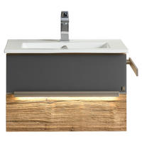 WASCHTISCHKOMBI 62 cm  - Wildeiche/Eichefarben, Natur, Glas/Holz (62cm) - Musterring