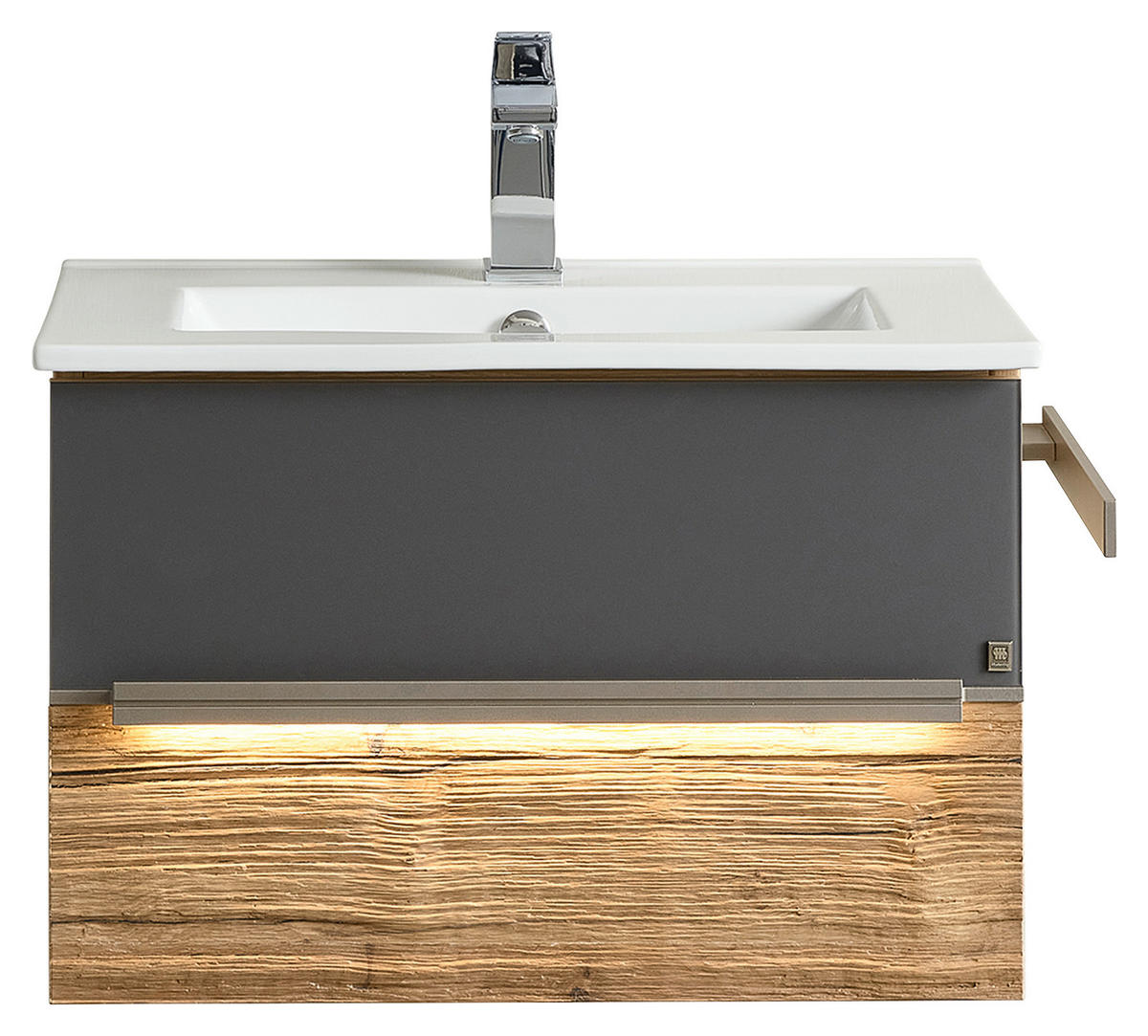 WASCHTISCHKOMBI 62 cm  - Wildeiche/Eichefarben, Natur, Glas/Holz (62cm) - Musterring