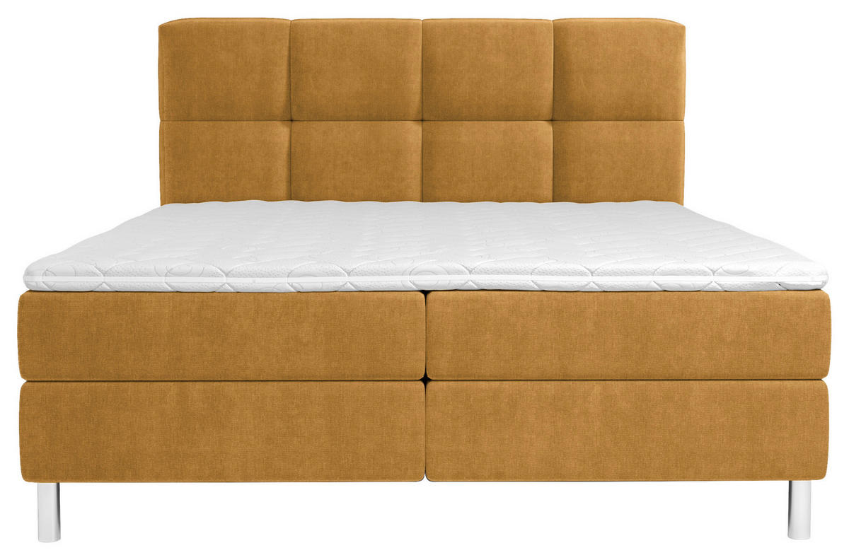 BOXBETT 160/200 cm  in Orange, Currygelb  - Chromfarben/Currygelb, Modern, Holz/Holzwerkstoff (160/200cm) - Esposa