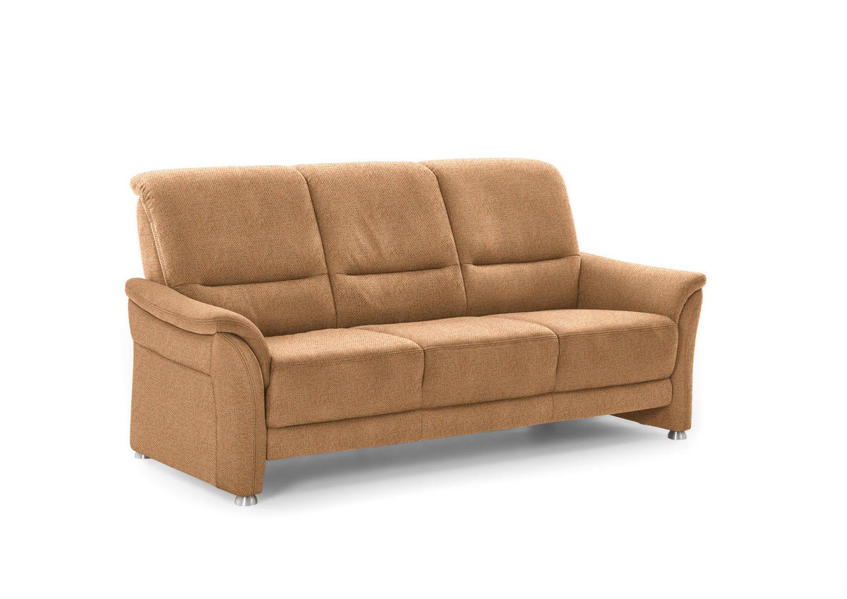 3-SITZER-SOFA Flachgewebe Gelb  - Gelb/Alufarben, Konventionell, Textil/Metall (198/96/93cm) - Beldomo Premium