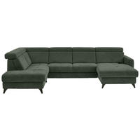 WOHNLANDSCHAFT Beldomo System Dunkelgrün Flachgewebe  - Dunkelgrün/Schwarz, KONVENTIONELL, Textil/Metall (215/333/174cm) - Beldomo System