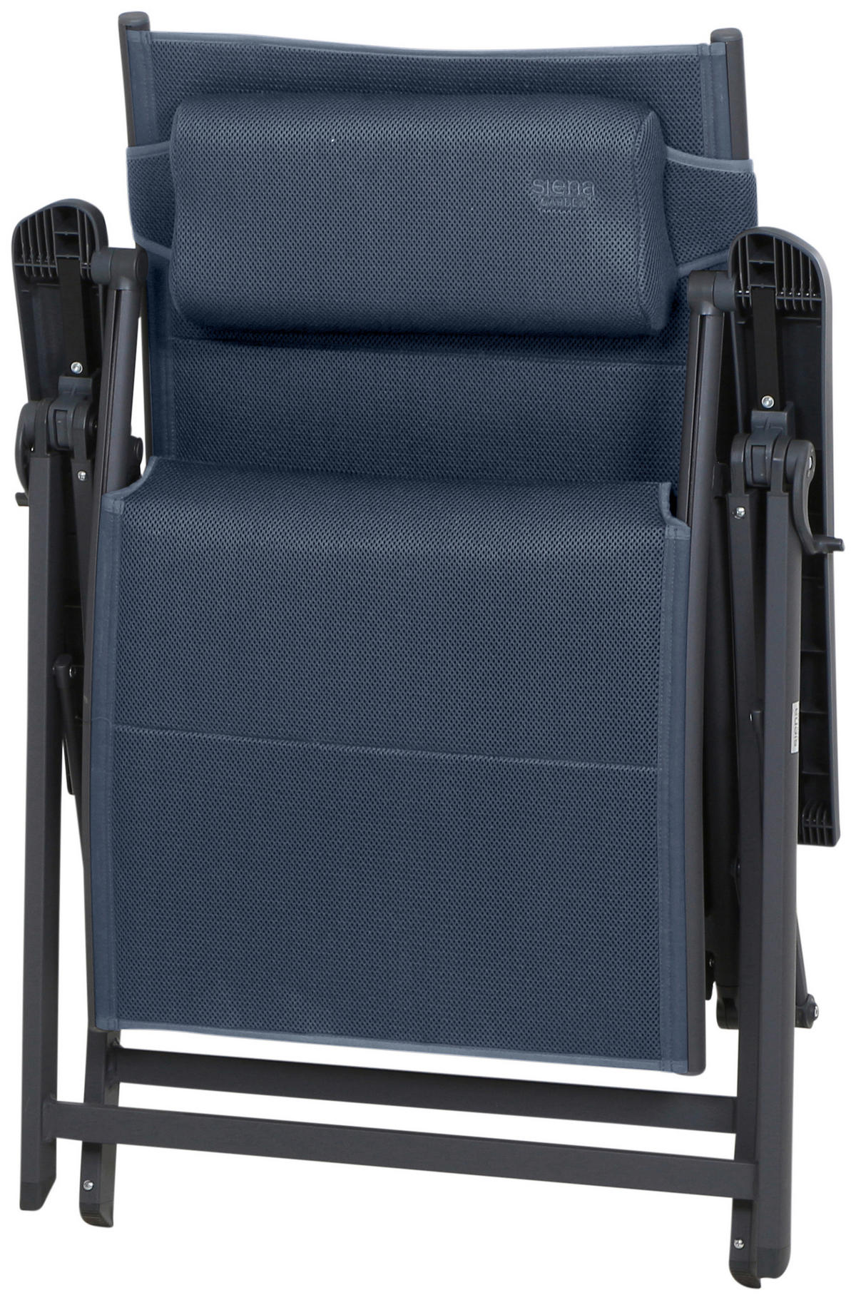 GARTEN-RELAXSESSEL 69/124/84 cm  - Anthrazit/Dunkelblau, KONVENTIONELL, Textil/Metall (69/124/84cm) - Siena Garden