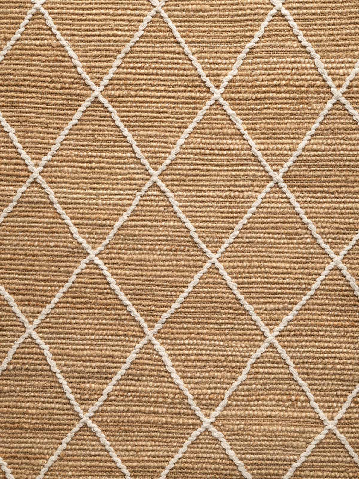 FLACHWEBETEPPICH 200/300 cm Kunu Weiß, Sandfarben rechteckig  - Sandfarben/Weiß, Basics, Textil (200/300cm) - Hanse Home