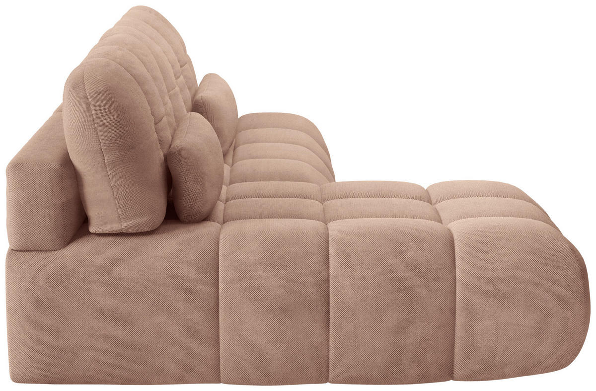 ECKSOFA TARANTO Rosa Webstoff  - Schwarz/Rosa, Design, Kunststoff/Textil (172/225cm) - Livetastic