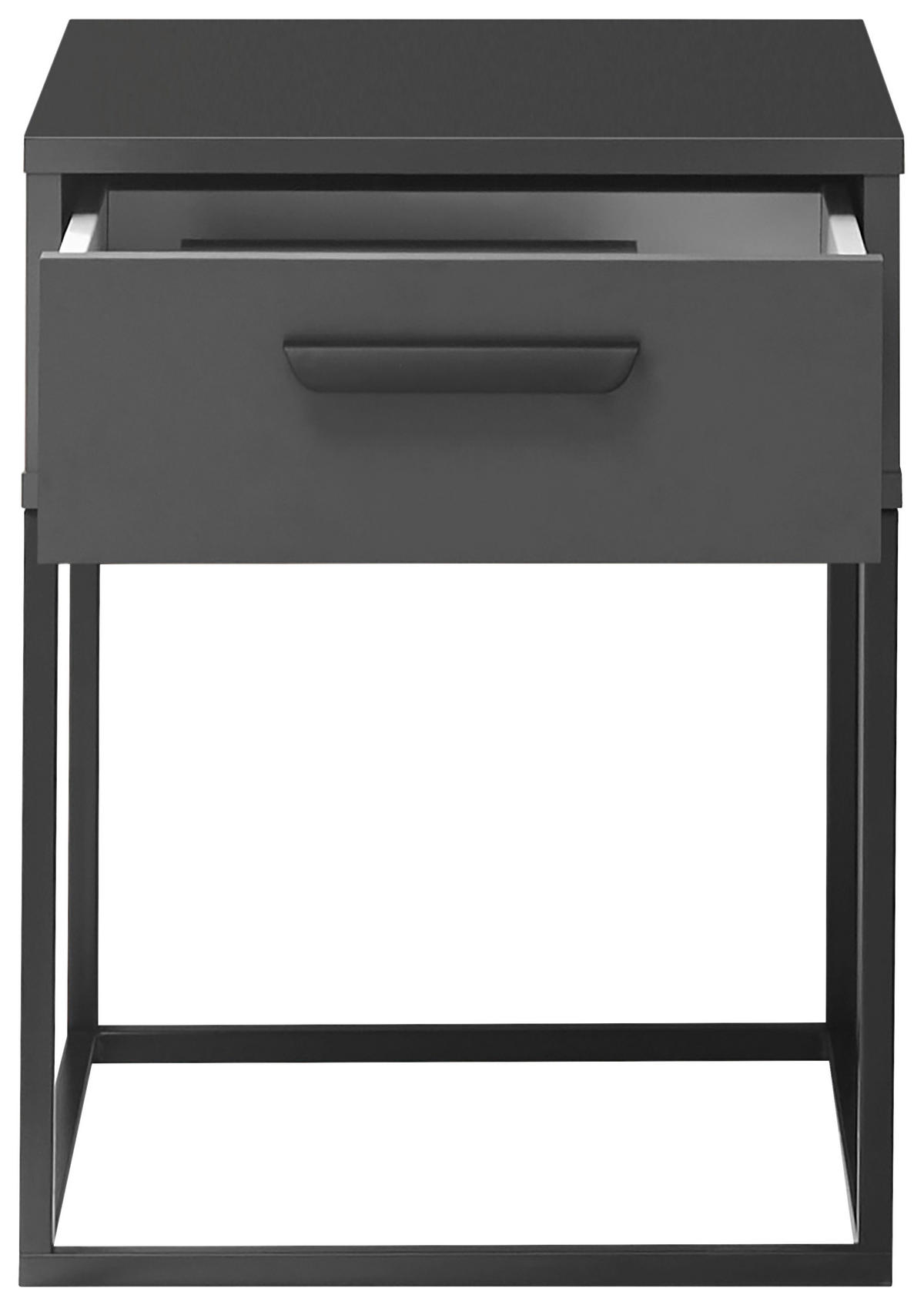 NACHTTISCH 40/52/38,5 cm  in Graphitfarben, Schwarz  - Schwarz/Graphitfarben, Modern, Holzwerkstoff/Kunststoff (40/52/38,5cm) - Livetastic