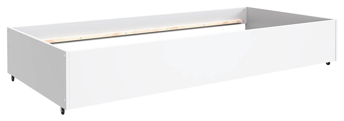 AUSZIEHBETT 90/200 cm,  in Weiß, Bettschublade, Lattenrost für Zusatzbett, Lattenrost für Hauptbett  - Naturfarben/Weiß, MODERN, Holz/Holzwerkstoff (90/200cm) - MID.YOU