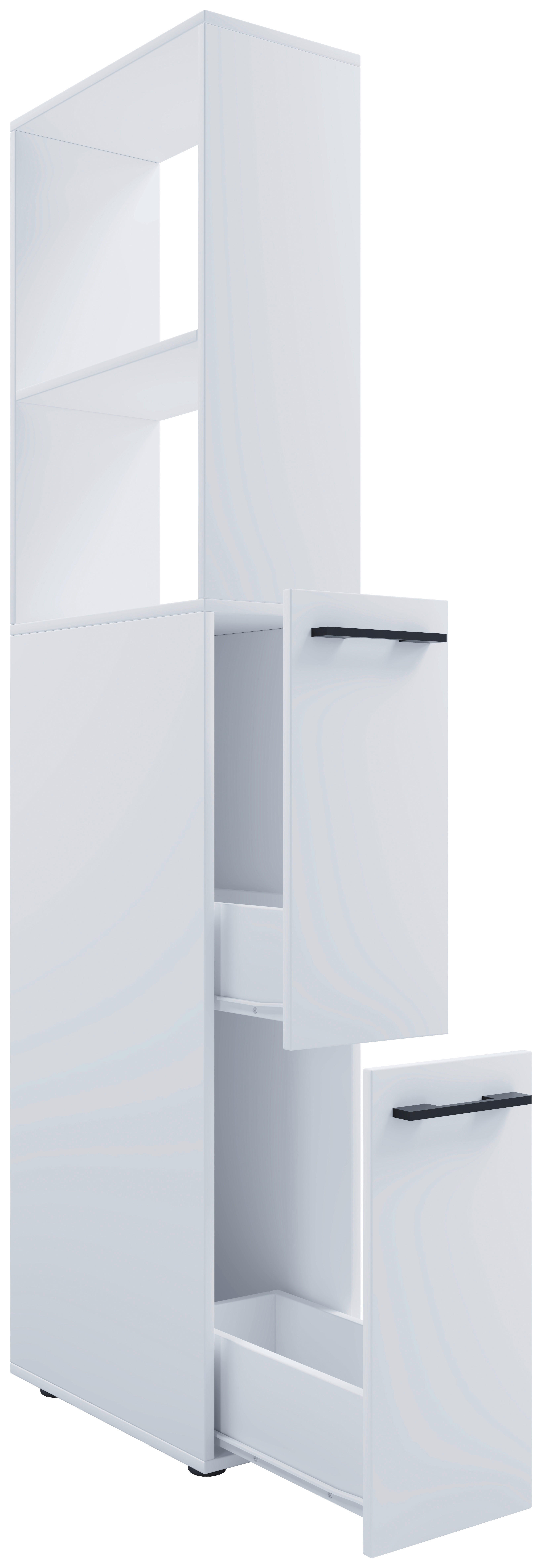 HOCHSCHRANK 25/183/50 cm  - Weiss/Anthrazit, Modern, Holzwerkstoff/Kunststoff (25/183/50cm) - MID.YOU