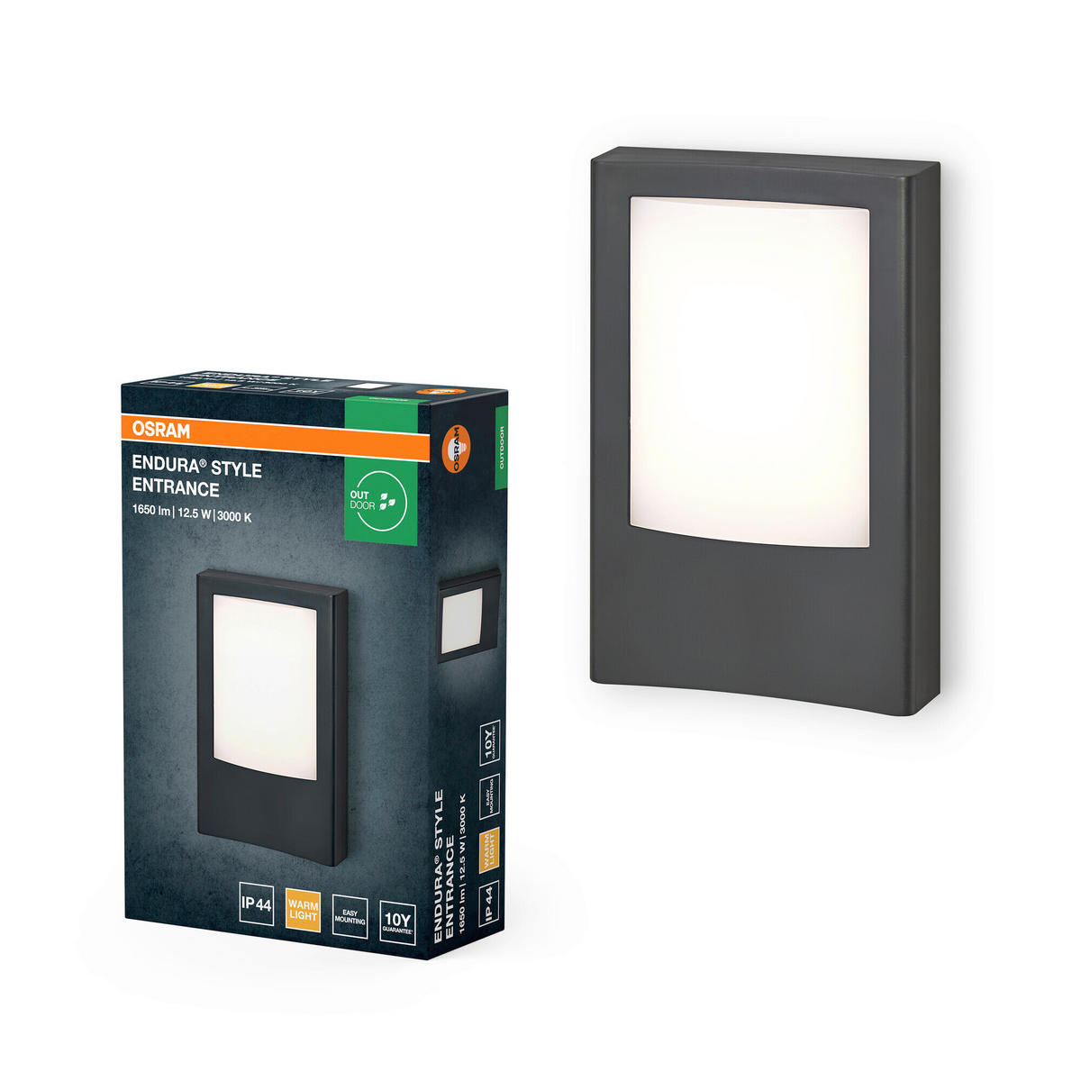 LED-AUßENLEUCHTE 15/6,2/23,5 cm   - Dunkelgrau, Basics, Kunststoff/Metall (15/6,2/23,5cm) - Osram