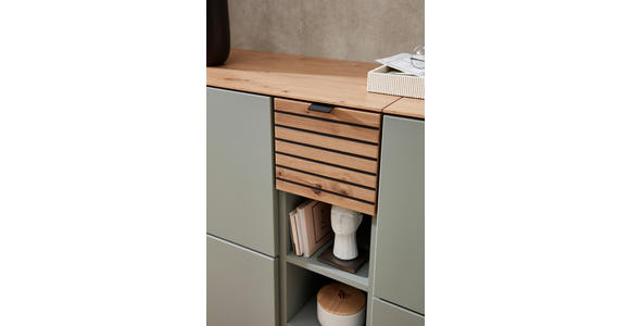 GARDEROBE 6-teilig in 306/179/37 cm - Salbeigrün/Eiche Artisan, Design, Holzwerkstoff (306/179/37cm) - Voleo