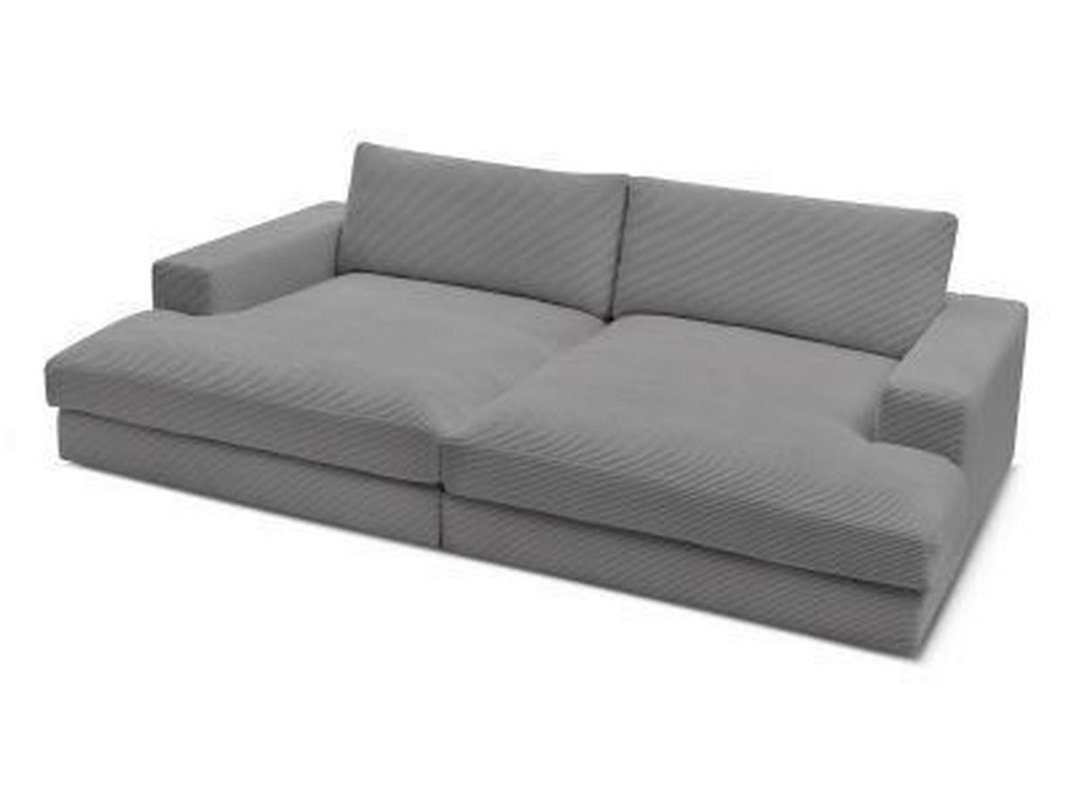 BIGSOFA LEONARD Cord Dunkelgrau  - Dunkelgrau/Schwarz, MODERN, Kunststoff/Textil (274/77/159cm)