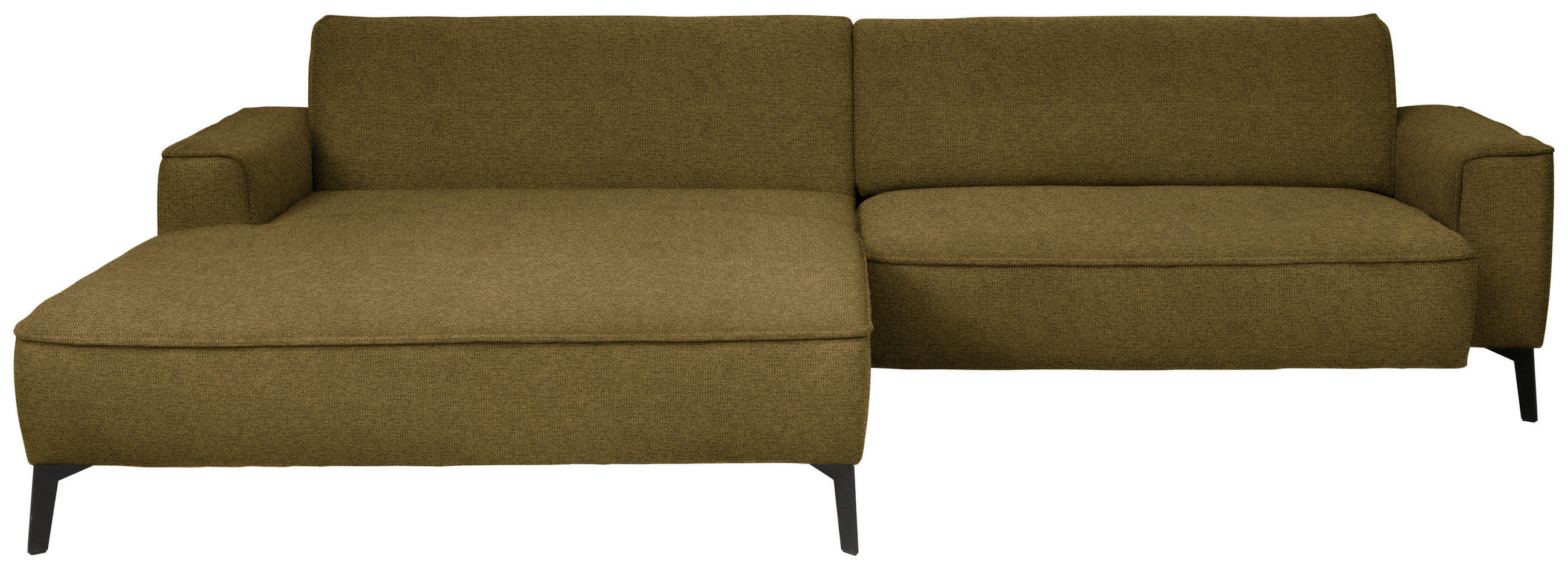 ECKSOFA in Flachgewebe Khaki  - Khaki/Schwarz, Design, Textil/Metall (190/285cm) - Johann Jakob