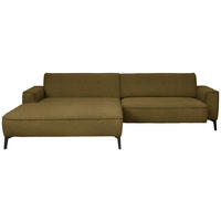 ECKSOFA in Flachgewebe Khaki  - Khaki/Schwarz, Design, Textil/Metall (190/285cm) - Johann Jakob
