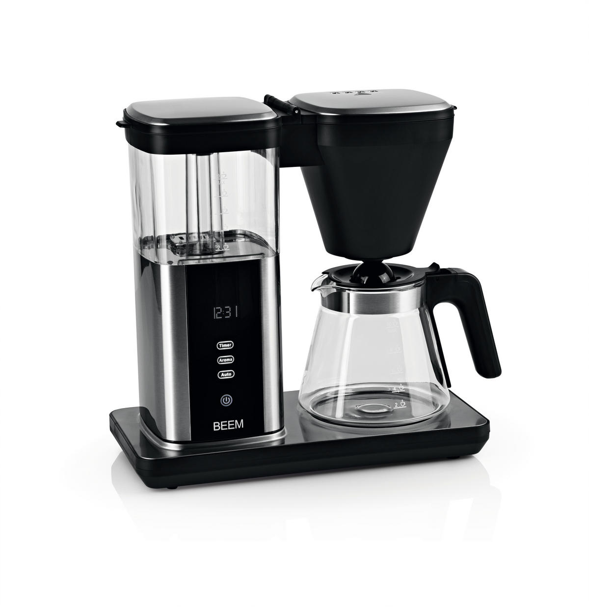 FILTERKAFFEEMASCHINE  - Edelstahlfarben/Schwarz, Trend, Glas/Kunststoff (40/21/40cm) - Beem