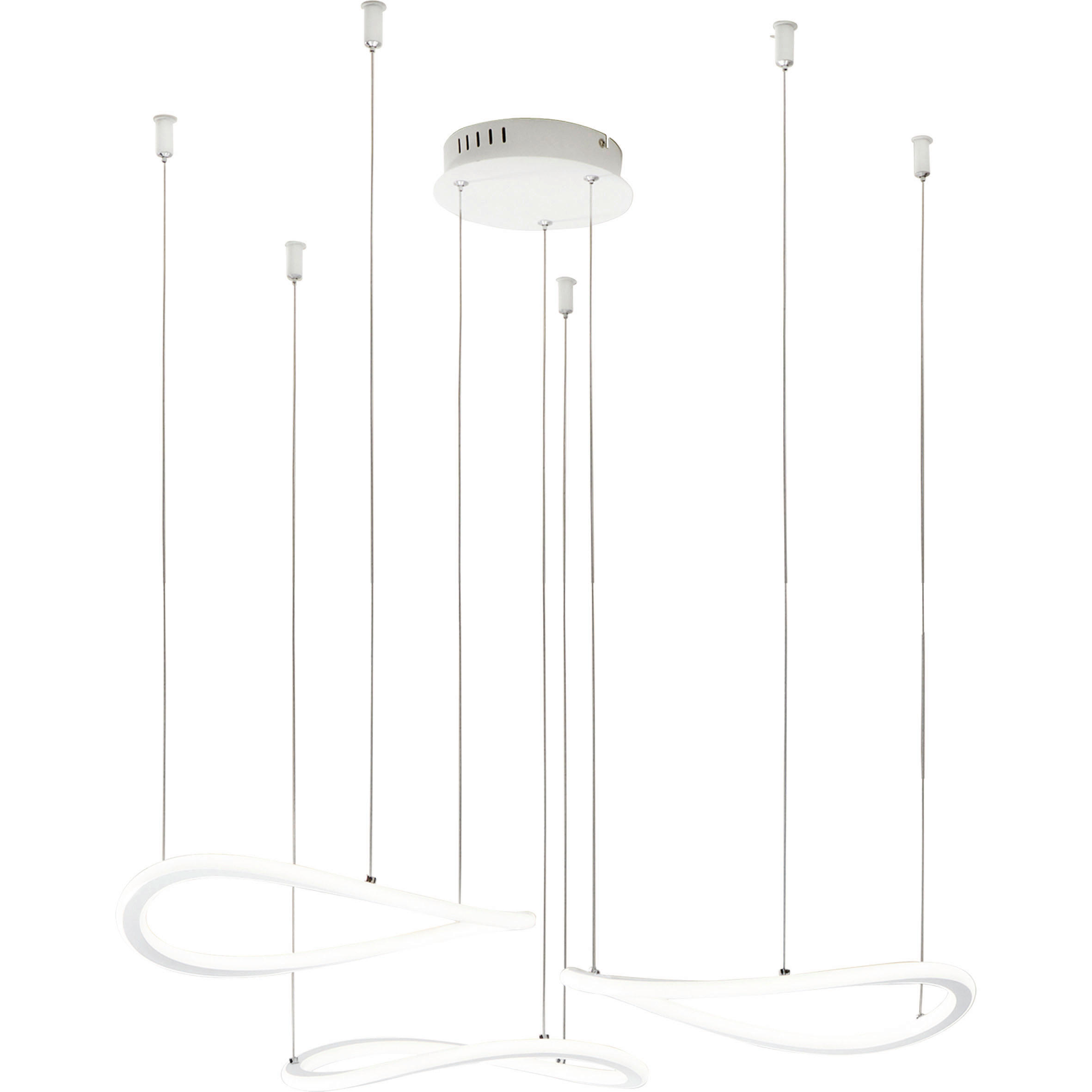 LED-PENDELLEUCHTE 82/200 cm  - Weiß, Design, Kunststoff/Metall (82/200cm) - Fabas Luce