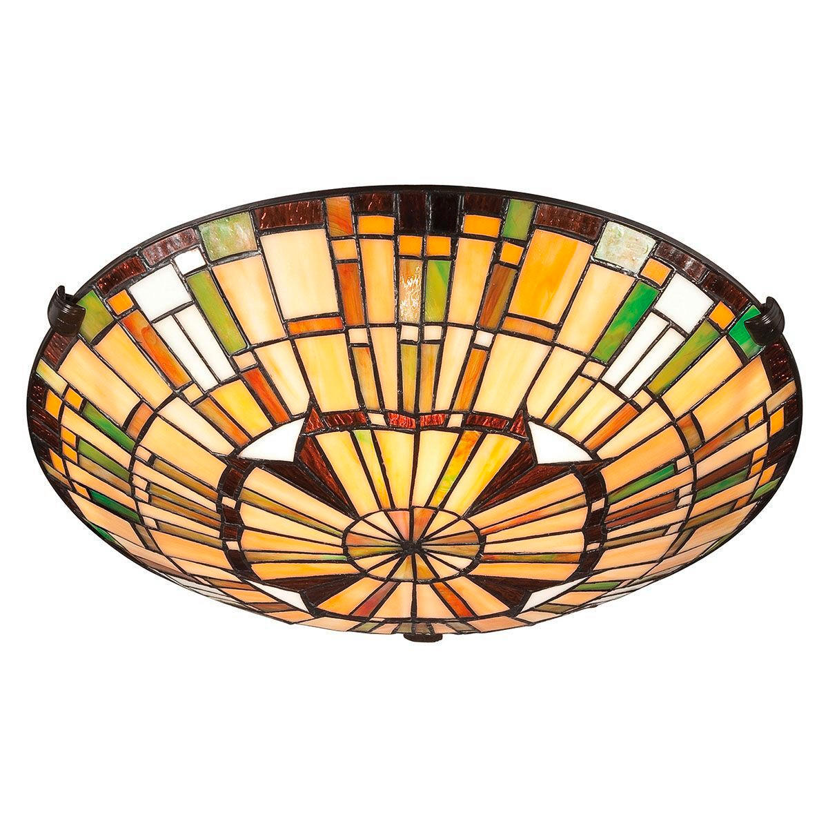 DECKENLEUCHTE  14,6/42,0 cm    - Dunkelbraun/Multicolor, Konventionell, Glas/Metall (14,6/42,0cm) - Elstead Lighting